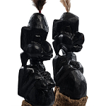 Комплект из 2-х деревянных статуэток Asmat Statuettes Black варинант исполнения - 3 | Loft Concept в Ростове-на-Дону