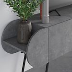 ТВ-тумба серая с 2-мя откидными дверцами и 2-мя открытыми полками CAPSULE TV STAND RETRO GREY варинант исполнения - 4 | Loft Concept в Ростове-на-Дону