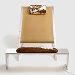 Дизайнерское кресло на металлическом каркасе с подставкой для ног Poltronova Mies Armchair варинант исполнения - 3 | Loft Concept в Ростове-на-Дону