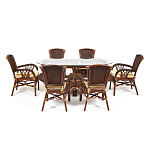 Комплект обеденный из ротанга Eloise grand варинант исполнения - 1 | Loft Concept в Ростове-на-Дону