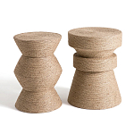 Приставной стол с отделкой из джута Juti D35 см варинант исполнения - 5 | Loft Concept в Ростове-на-Дону