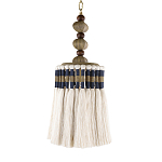 Подвесной светильник с подвесом из деревянных бусин и абажуром из кисточек Аmbiance варинант исполнения - 1 | Loft Concept в Ростове-на-Дону