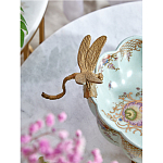 Чаша из голубого фарфора на бронзовых ножках с рисунком цветов и фигурками стрекоз Blue Garden варинант исполнения - 5 | Loft Concept в Ростове-на-Дону