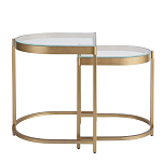 Комплект из 2-х приставных столиков на металлическом основании цвета латунь Ambassador варинант исполнения - 2 | Loft Concept в Ростове-на-Дону