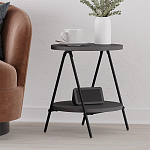Стол приставной с 2-мя круглыми столешницами цвета антрацит ESSEL SIDE TABLE ANTHRACITE варинант исполнения - 5 | Loft Concept в Ростове-на-Дону