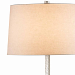 Торшер с тканевым абажуром на серебряном фактурном каркасе Thin Fakutra варинант исполнения - 1 | Loft Concept в Ростове-на-Дону