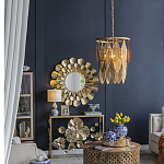 Зеркало круглое настенное в металлической раме Sunny Golden Petals варинант исполнения - 6 | Loft Concept в Ростове-на-Дону