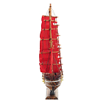 Декоративная модель деревянного парусника с красными парусами в подарочной упаковке With The low варинант исполнения - 3 | Loft Concept в Ростове-на-Дону