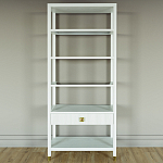 Стеллаж Elsa Dreams White со стеклянными полками и ящиком варинант исполнения - 4 | Loft Concept в Ростове-на-Дону
