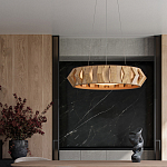 Люстра круглая из толстых деревянных реек Wooden Slats варинант исполнения - 4 | Loft Concept в Ростове-на-Дону