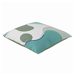 Подушка декоративная хлопковая мятного цвета с абстрактным принтом Elysian Flow Breeze варинант исполнения - 1 | Loft Concept в Ростове-на-Дону