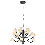Люстра подвесная черного цвета с ветвями и белыми фарфоровыми цветами Floralis варинант исполнения - 4 | Loft Concept в Ростове-на-Дону