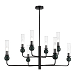 Люстра с 8-ю плафонами в форме стеклянных трубок и мраморных декоративных элементов Montreal варинант исполнения - 1 | Loft Concept в Ростове-на-Дону