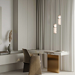 Подвесной светильник с цилиндрическим плафоном из белого алебастра Cryptocrystalline Stone варинант исполнения - 9 | Loft Concept в Ростове-на-Дону