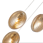 Люстра каскадная с 6-ю стеклянными круглыми плафонами янтарного цвета Savio Glass Disc Light варинант исполнения - 3 | Loft Concept в Ростове-на-Дону