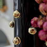 Ваза черная цилиндрическая с глянцевым покрытием и золотыми декоративными элементами Molecule Collection варинант исполнения - 1 | Loft Concept в Ростове-на-Дону