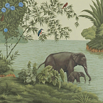 Обои ручная роспись River Scenes of Bengal Verdoyant варинант исполнения - 1 | Loft Concept в Ростове-на-Дону