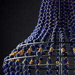 Люстра каплевидной формы декорированная синими и золотыми бусинами Blue Beads варинант исполнения - 3 | Loft Concept в Ростове-на-Дону