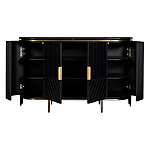 Комод черный округлой формы с рельефным фасадом Black Cut варинант исполнения - 2 | Loft Concept в Ростове-на-Дону