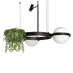 Подвесной светильник с 2-мя шарообразными плафонами и цилиндрическим спотом Light of Еyes варинант исполнения - 1 | Loft Concept в Ростове-на-Дону