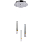 Подвесной светильник Metal Acrylic Tube Trio Chrome Hanging Lamp варинант исполнения - 2 | Loft Concept в Ростове-на-Дону