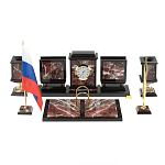 Настольный письменный набор из креноида и змеевика на бронзовых ножках Marble Accessory варинант исполнения - 1 | Loft Concept в Ростове-на-Дону