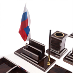 Настольный письменный набор из природного камня обсидиана Team leader варинант исполнения - 3 | Loft Concept в Ростове-на-Дону