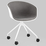 Офисное кресло из пластика с мягким сиденьем Eggshell Grey варинант исполнения - 2 | Loft Concept в Ростове-на-Дону
