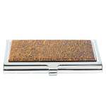 Визитница карманная металлическая с накладкой из натурального камня Яшма Stone Business Card Holders варинант исполнения - 1 | Loft Concept в Ростове-на-Дону