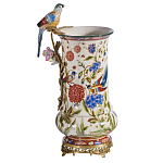 Ваза фарфоровая с птицей на бронзовой ветке и цветочной росписью Garden of Eden варинант исполнения - 5 | Loft Concept в Ростове-на-Дону