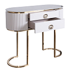 Консоль с белая овальная с мраморной столешницей Thoroughbass  варинант исполнения - 2 | Loft Concept в Ростове-на-Дону