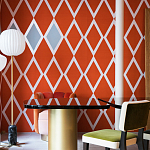 Обои ручная роспись Chez Nina by India Mahdavi Lantana colourway on Arancio dyed silk варинант исполнения - 4 | Loft Concept в Ростове-на-Дону