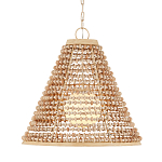 Подвесной светильник в форме колокола из деревянных бусин Wooden Beads варинант исполнения - 1 | Loft Concept в Ростове-на-Дону