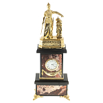 Часы настольные бронзовые из натурального камня Яшма Stone Clock варинант исполнения - 1 | Loft Concept в Ростове-на-Дону