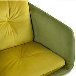 Стул с мягкой обивкой из велюра и подъемно-поворотным механизмом на колесиках Mason Green and Yellow варинант исполнения - 4 | Loft Concept в Ростове-на-Дону