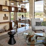 Черный приставной столик из массива AMORPHOUS варинант исполнения - 4 | Loft Concept в Ростове-на-Дону