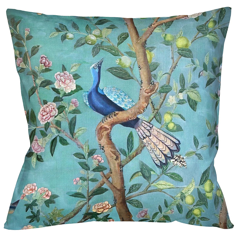        Chinoiserie Bird in the Garden Cushion  ̆  -- | Loft Concept 