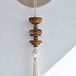 Аксессуар на стену диск с деревянными бусинами Wall Decor Thread Disc  варинант исполнения - 2 | Loft Concept в Ростове-на-Дону