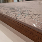 Стол обеденный с коричневой квадратной столешницей из керамики на четырех деревянных ножках Brown Ceramics варинант исполнения - 2 | Loft Concept в Ростове-на-Дону