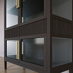 Витрина Primo со стеклянными фасадами и 2 ящиками Темный орех варинант исполнения - 2 | Loft Concept в Ростове-на-Дону