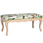 Банкетка из натурального бука золотистая с изображением птиц и цветов Blooming Birds варинант исполнения - 1 | Loft Concept в Ростове-на-Дону