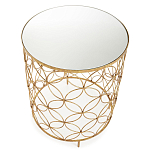 Приставной стол золотой с зеркальной столешницей Golden Symphony варинант исполнения - 1 | Loft Concept в Ростове-на-Дону