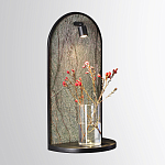 Настенный светильник зеленого цвета с черной рамкой овальной формы с полкой Herbarium  варинант исполнения - 2 | Loft Concept в Ростове-на-Дону