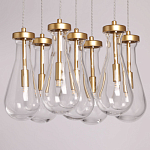 Люстра с 7-ю прозрачными плафонами из стекла в форме капли Lucid Rain  варинант исполнения - 4 | Loft Concept в Ростове-на-Дону