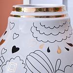 Ваза с декоративными лицами и графическими элементами в виде сердец и символов Faces of Imagination варинант исполнения - 8 | Loft Concept в Ростове-на-Дону