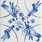 Плитка с узором 2 кота 2 пистолета варинант исполнения - 1 | Loft Concept в Ростове-на-Дону