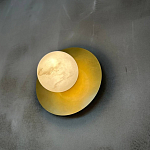 Бра круглое с плафоном из натурального камня на латунном основании Cryptocrystalline Stone варинант исполнения - 5 | Loft Concept в Ростове-на-Дону