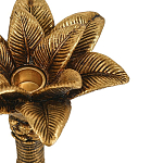 Подсвечник в форме пальмы с резными листьями и текстурным основанием Golden palm leaves варинант исполнения - 3 | Loft Concept в Ростове-на-Дону