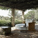 Дизайнерский уличный диван из массива дерева с плетеной спинкой PALINFRASCA Sofa варинант исполнения - 10 | Loft Concept в Ростове-на-Дону