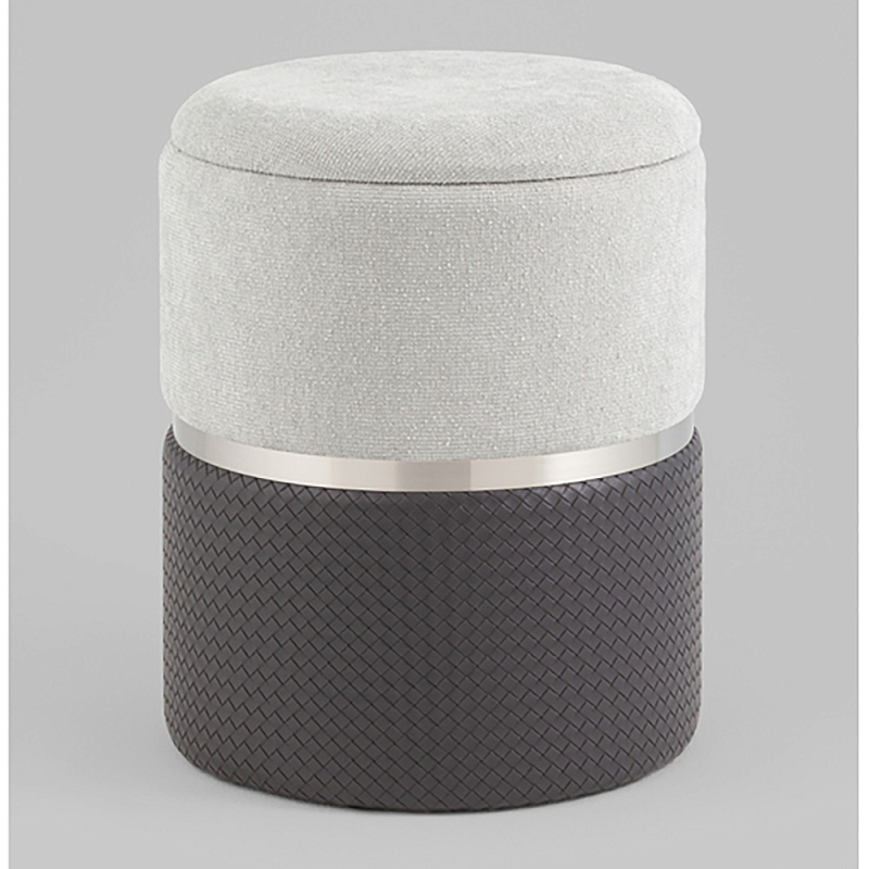 Пуф Mauldine с ящиком серо-черный с экокожей Коричневый Серый в Ростове-на-Дону | Loft Concept 